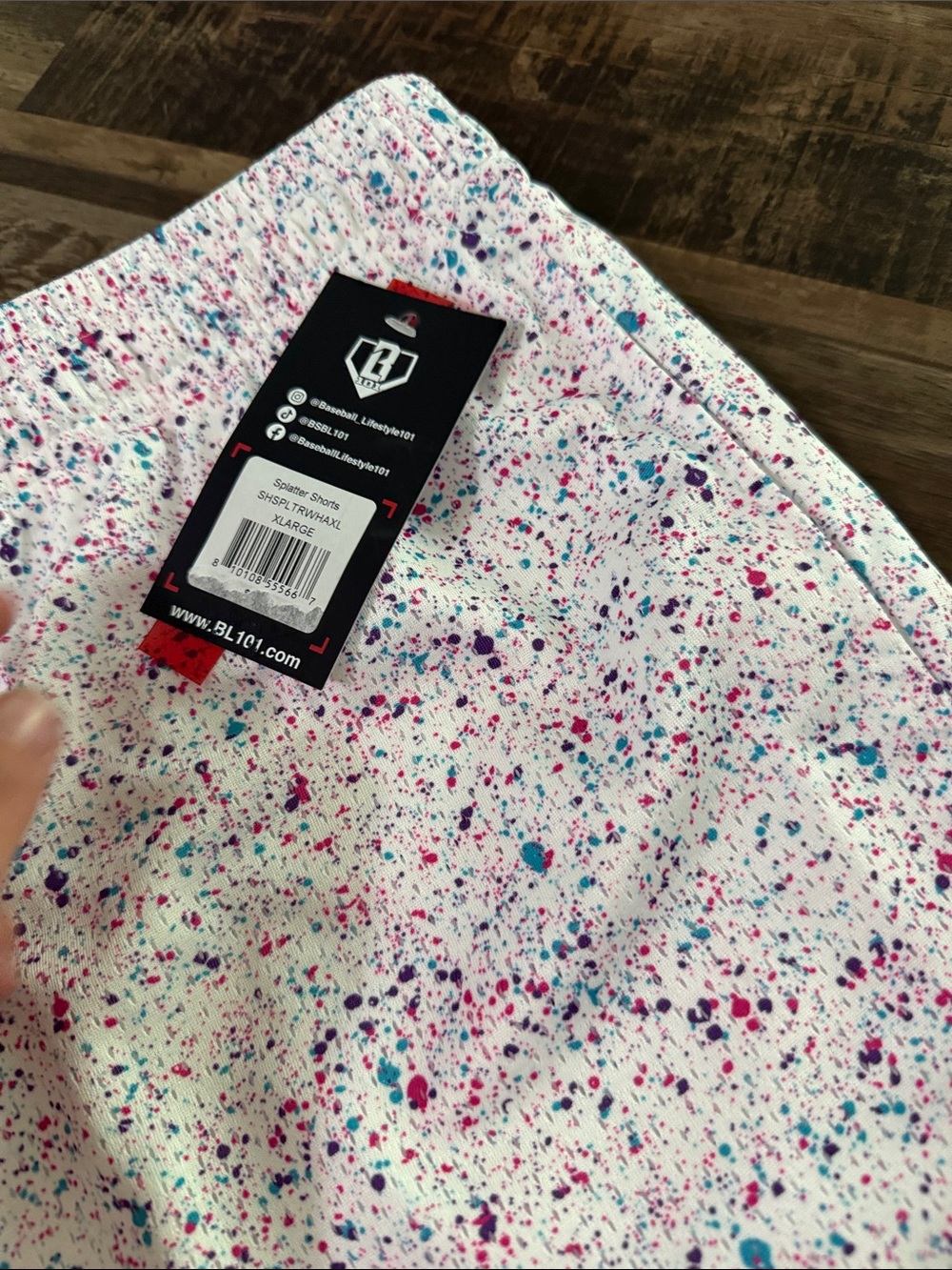 Athletic Speckle Print Men’s Shorts - Pink Multi - Picture 3 of 5